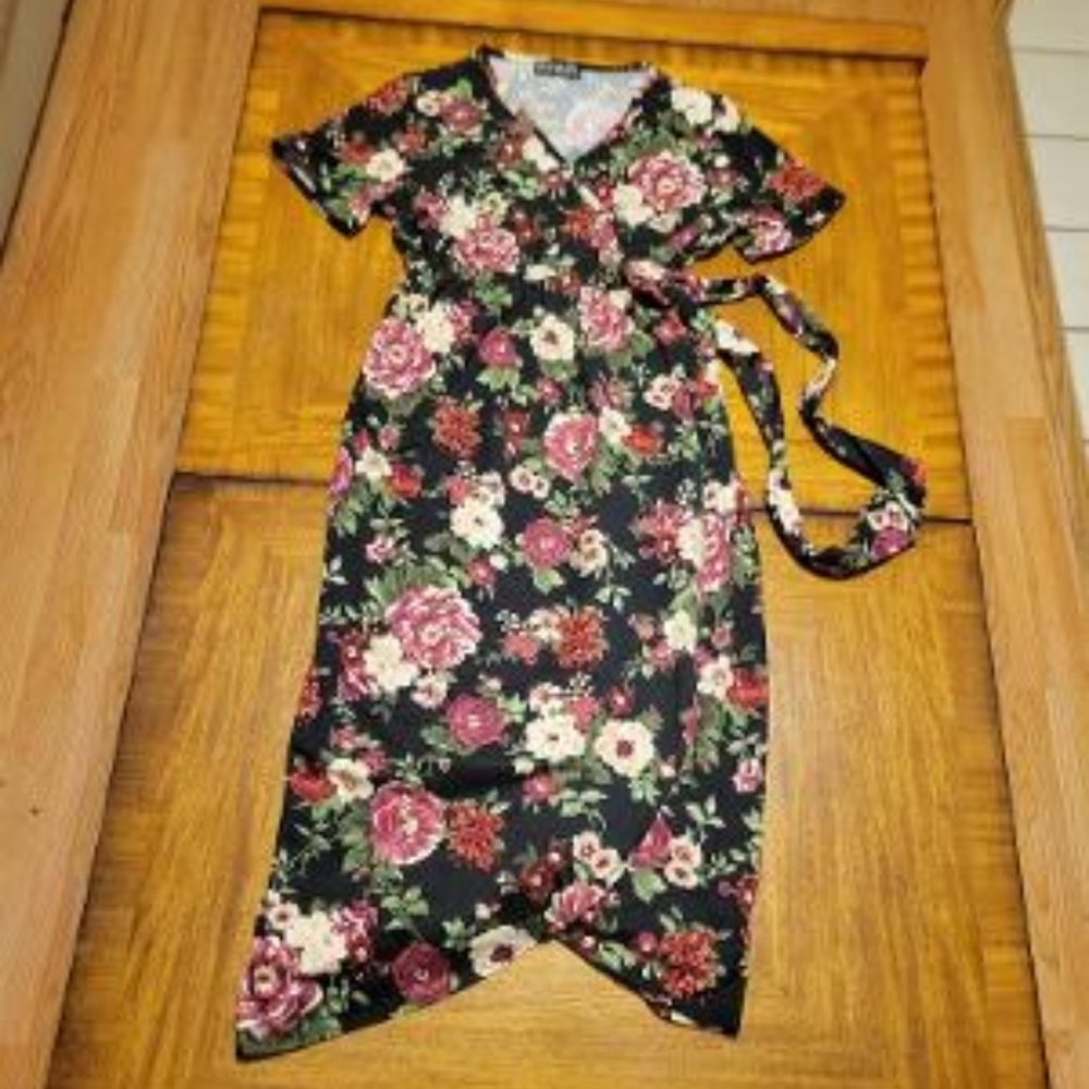 Due Time Maternity Faux Wrap Dress